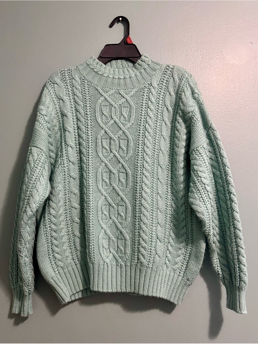 Casual Corner Mint Cable Knit Sweater